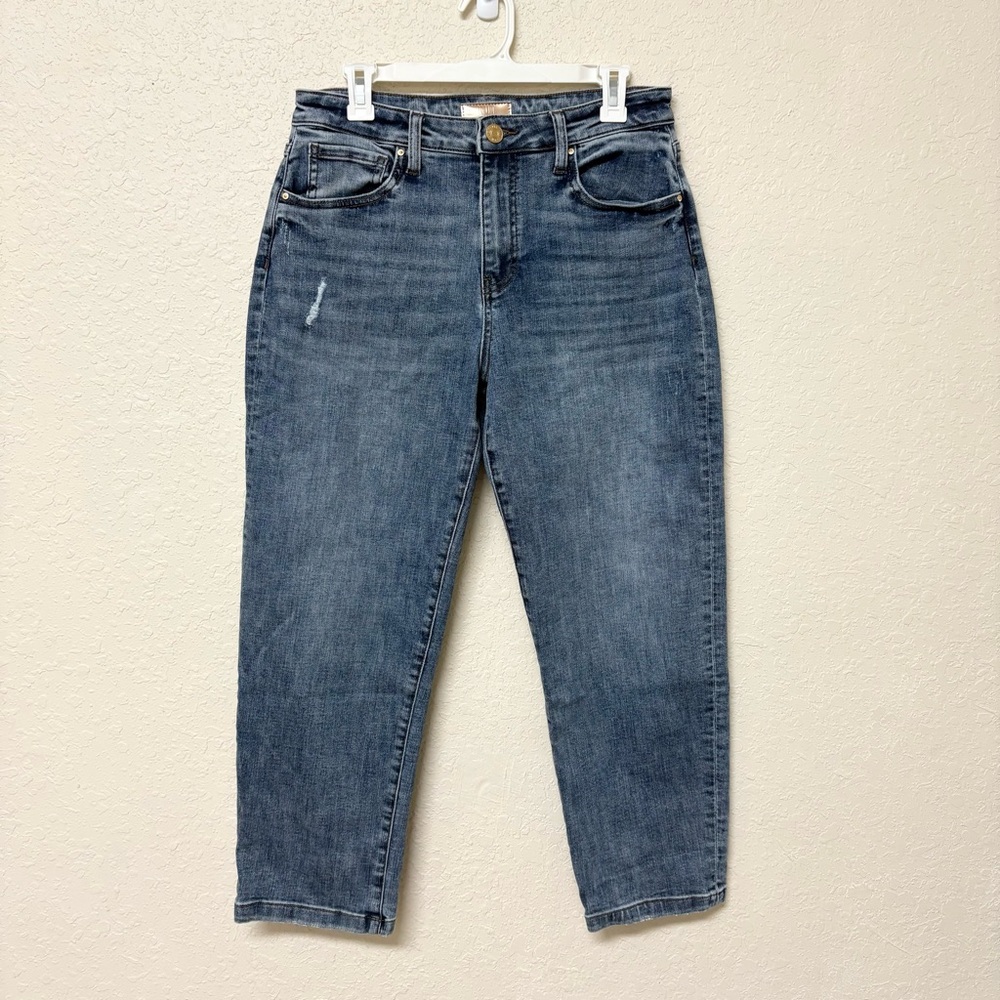 Kut from the Kloth Sienna Baggy Boyfriend Crop Jeans Size 8 Medium Wash Denim